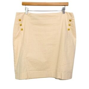 ANTONIO MELANI Beige Pencil Skirt with Gold Details
